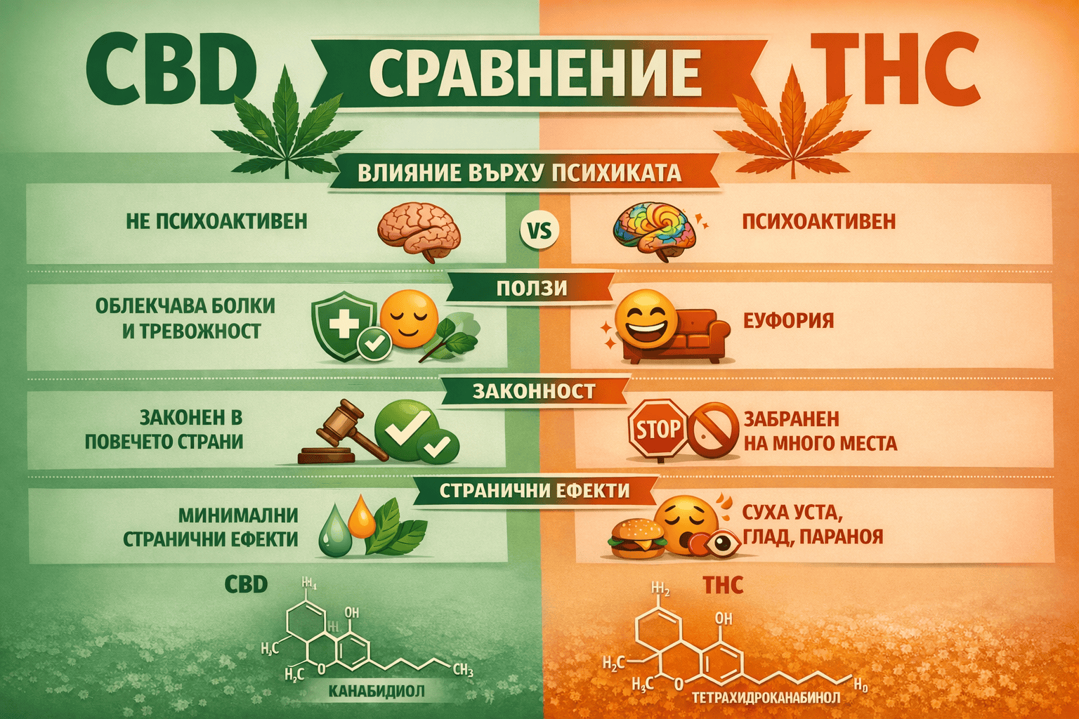 Какво е THC Масло - Сравнение със CBD масло